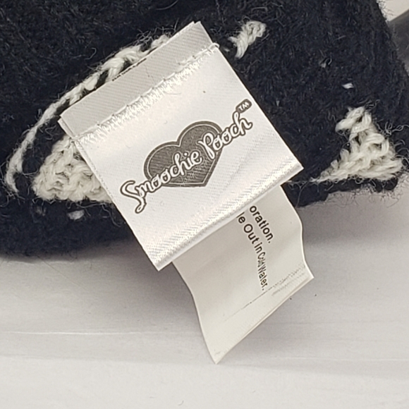 Dog Sweater Black & White Polka Dot by Smoochie Pooch Size S - Picture 3 of 4